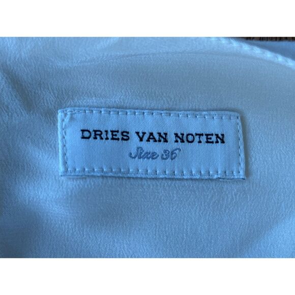 Dries Van Noten White Floral A Line Midi Dress   Women's Size Small - Picture 4 of 8